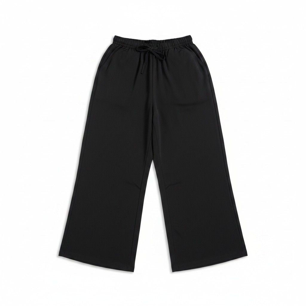 SOHO Classic Pants in black bleach-resistant fabric, flat lay